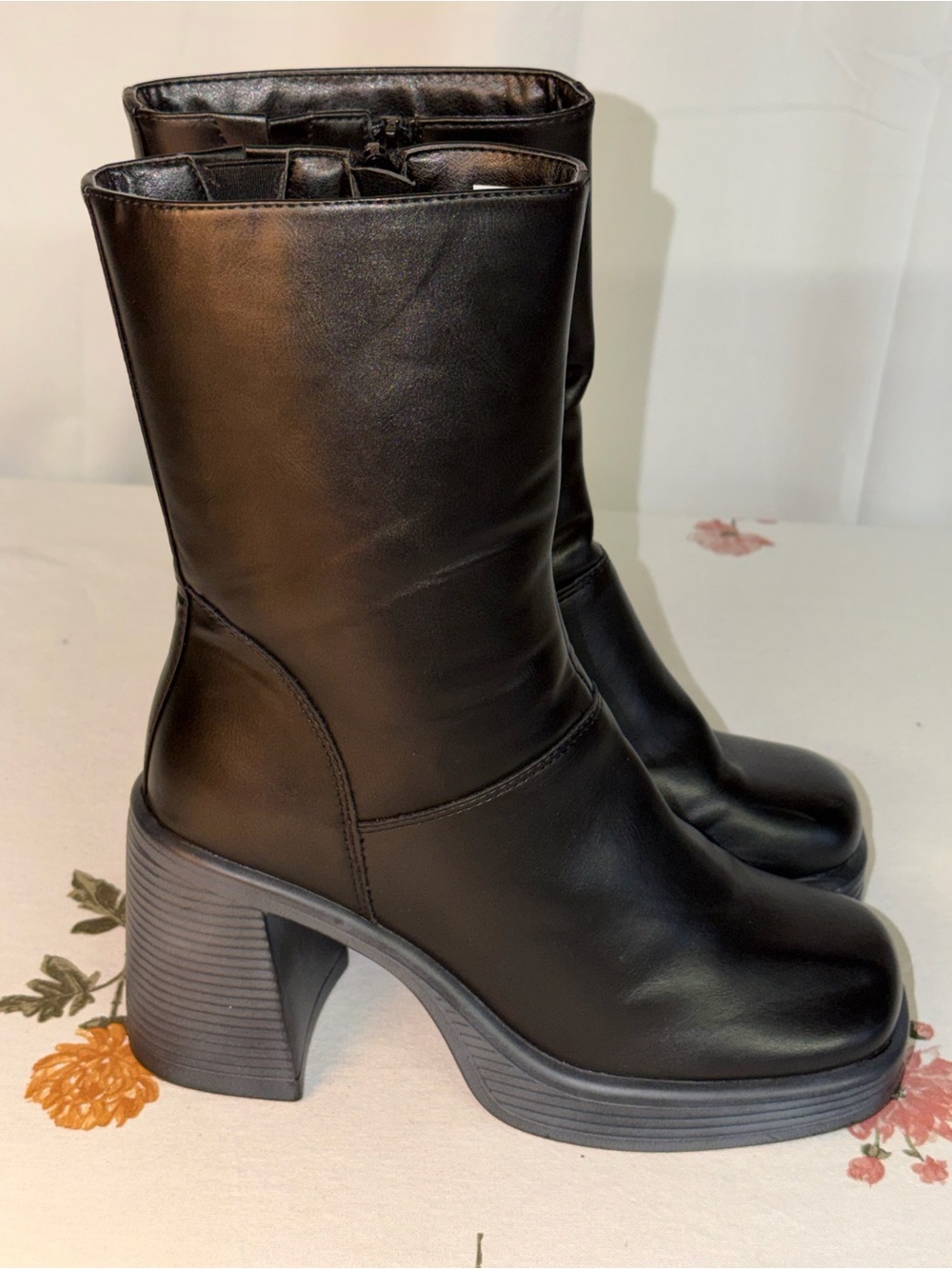 Zigi Soho Black Mid-Calf Platform Block Heel Boots